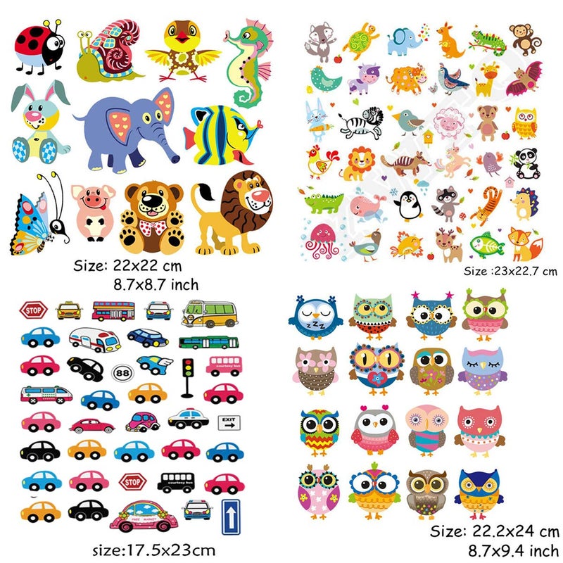 MWOOT (5 Sheets) Baby Iron On Transfers Patches Set, MWOOT Kids Appliques Assorted Car Dinosaur Animal Heat Transfer Stickers for T-Shirt Clothing Jeans Backpack Decorations DIY - Image 5